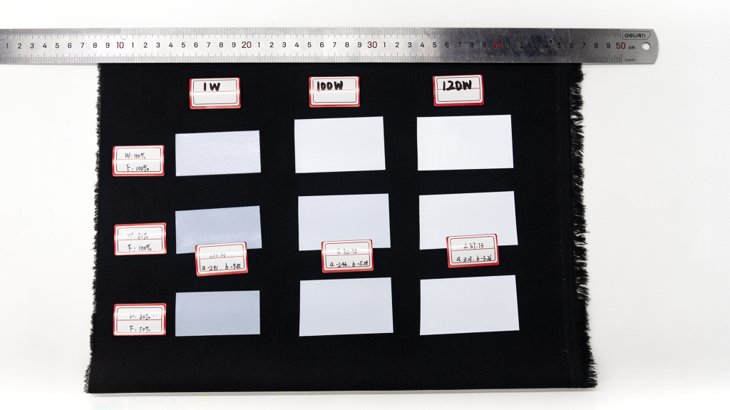 Comparative results of three white ink formulations tested in DTF Ink Lab #01