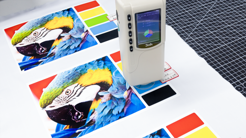 YIQIA DIGITAL measures and compares color intensity in the fourth DTF Ink Lab test